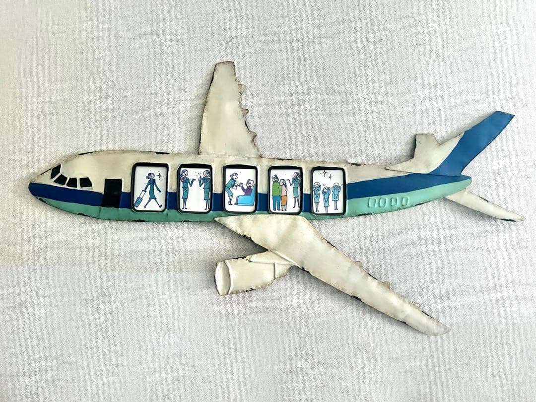 壁掛けフォトフレーム　飛行機　ファミリーフレーム　アンティーク