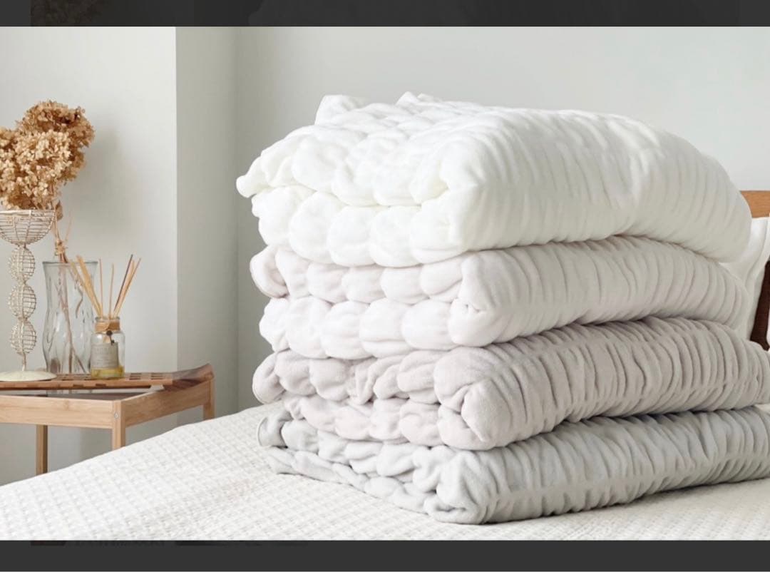 800gなのにあったかい！とろとろふわふわコットン毛布 【シングル】