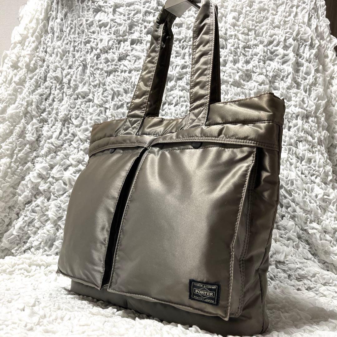 ✨希少✨ポーター　タンカー　トートバッグ　シルバーグレー　A4可