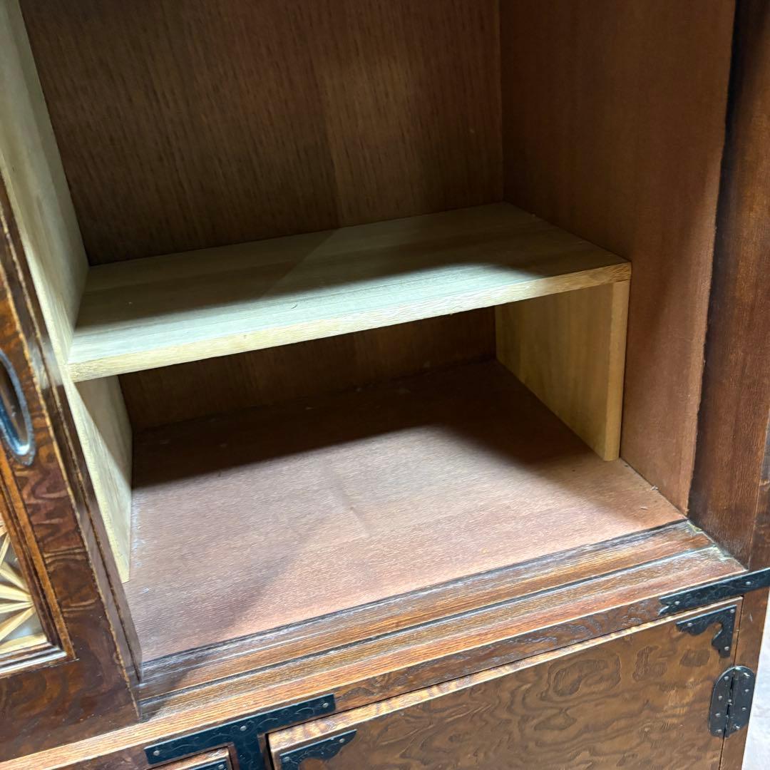 H92cm×W84cm◆組子細工　飾り棚　◆収納棚 茶箪笥 和箪笥　欅