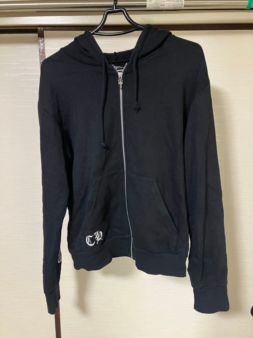 クロムハーツ　ブラックパーカー バック&アームプリント　US XS