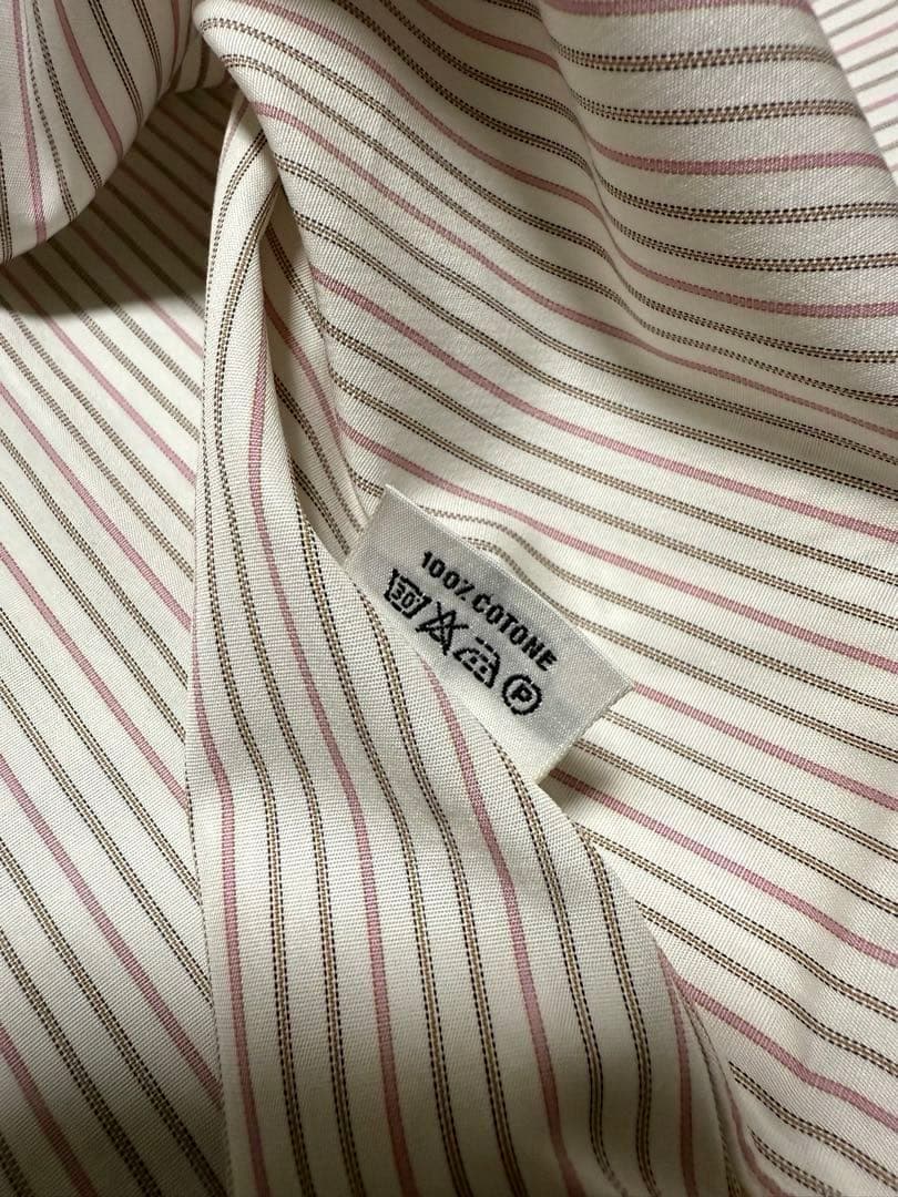 【新品】Cesare Attolini／B.Dストライプ／ブラウン／ピンク