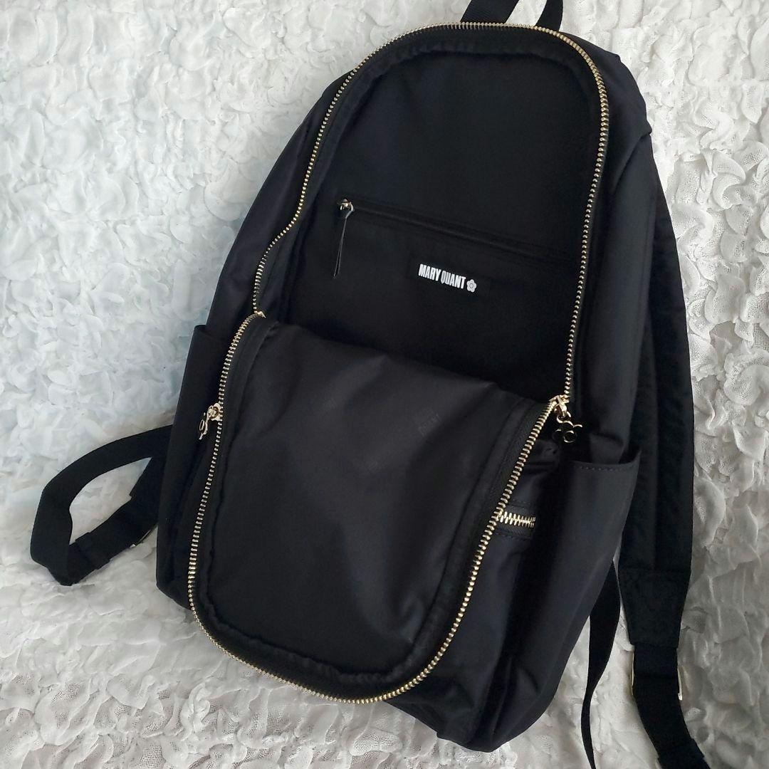 MARY QUANT マリークワント ナイロン リュック デイジー ブラック 黒