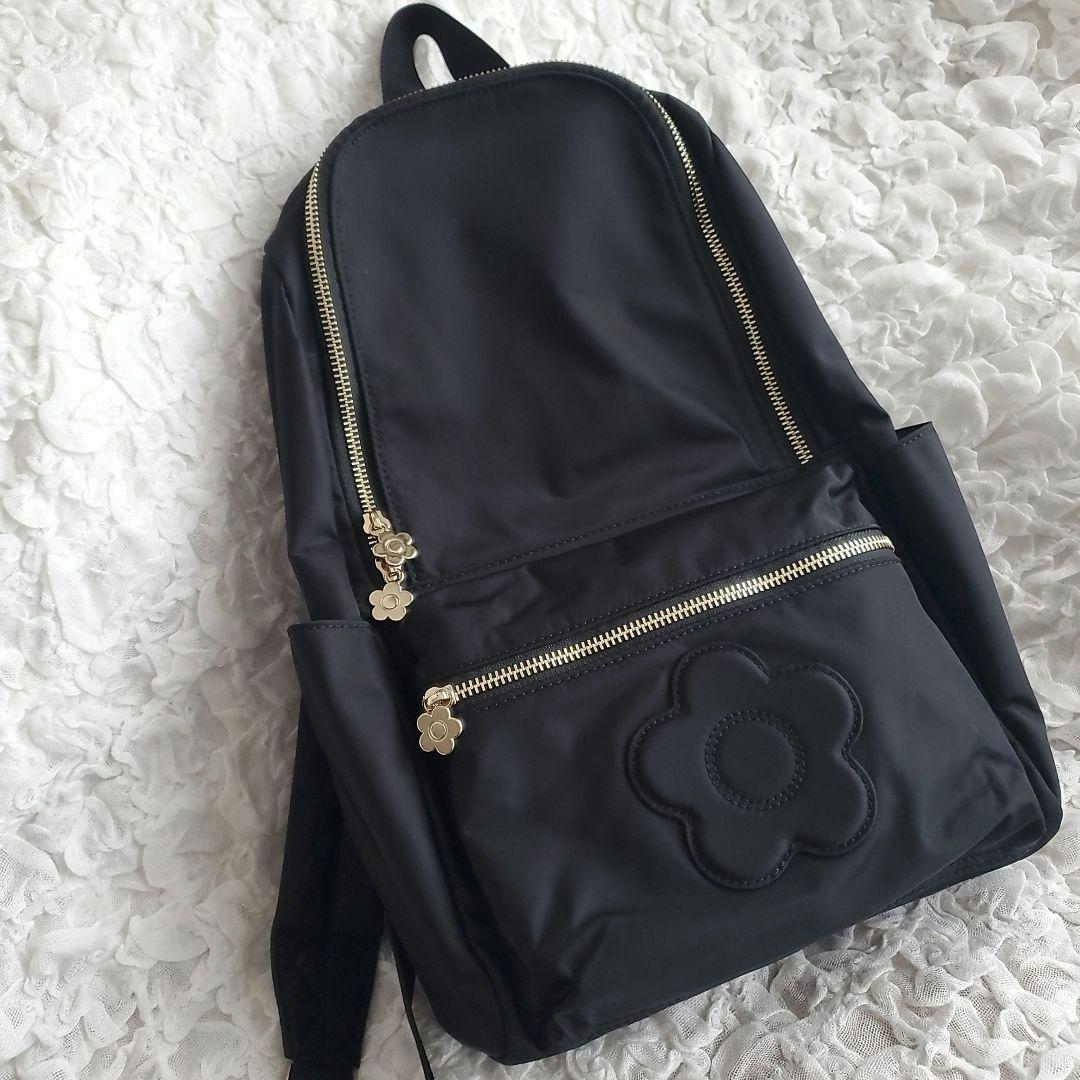 MARY QUANT マリークワント ナイロン リュック デイジー ブラック 黒