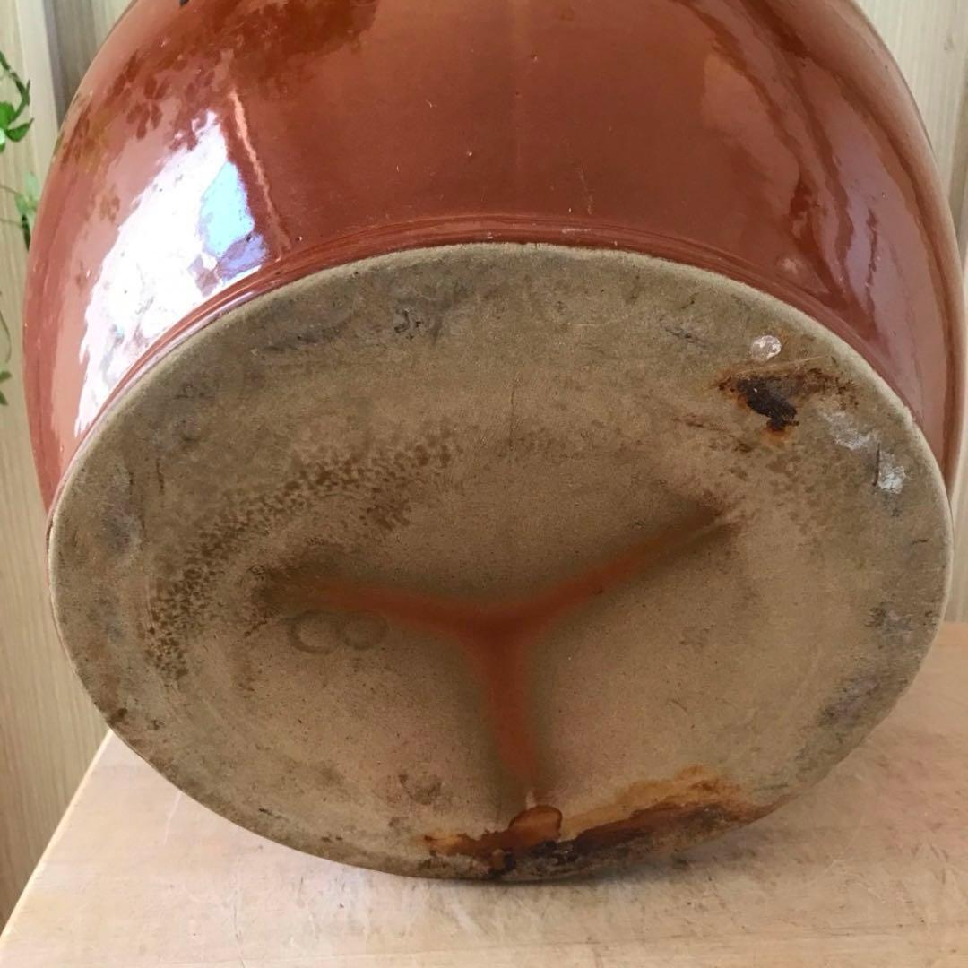 【8号かめ 】久松窯 丸かめ 蓋付き 梅干保存陶器 味噌　漬物保存陶器　業務用