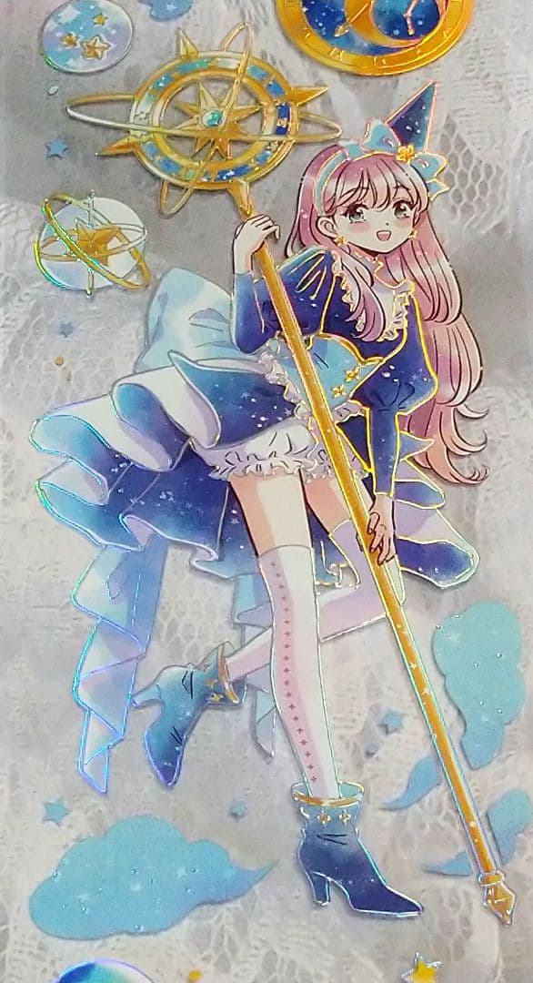 J634＃星月篇章(烫镭射银)当季限定切り売り海外人物マステ女の子