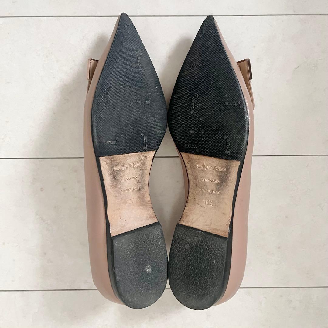 セルジオロッシ sr1 フラットシューズ バレリーナ ベージュ 36.5