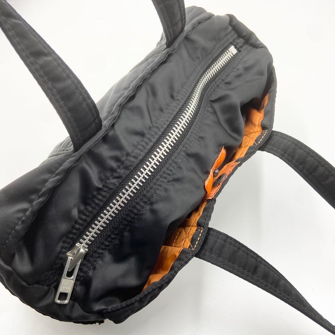 極美品　ポーター　タンカー　ミニボストンバッグ　ロゴ刺繍　ナイロン　ブラック