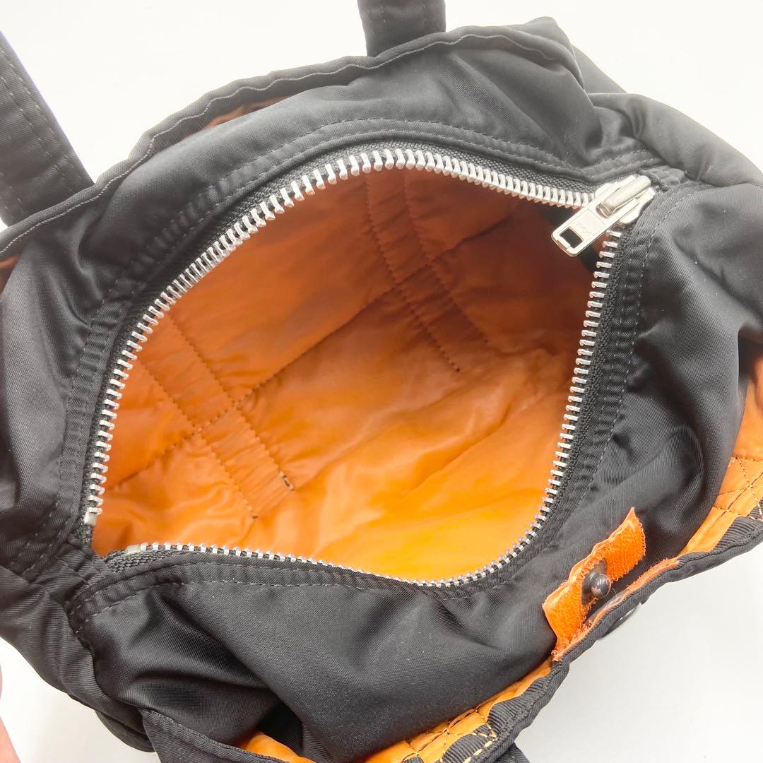 極美品　ポーター　タンカー　ミニボストンバッグ　ロゴ刺繍　ナイロン　ブラック