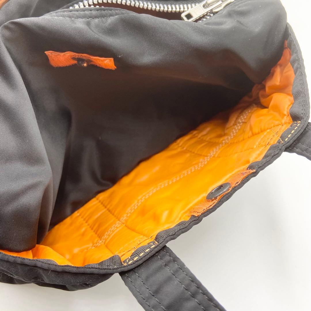 極美品　ポーター　タンカー　ミニボストンバッグ　ロゴ刺繍　ナイロン　ブラック