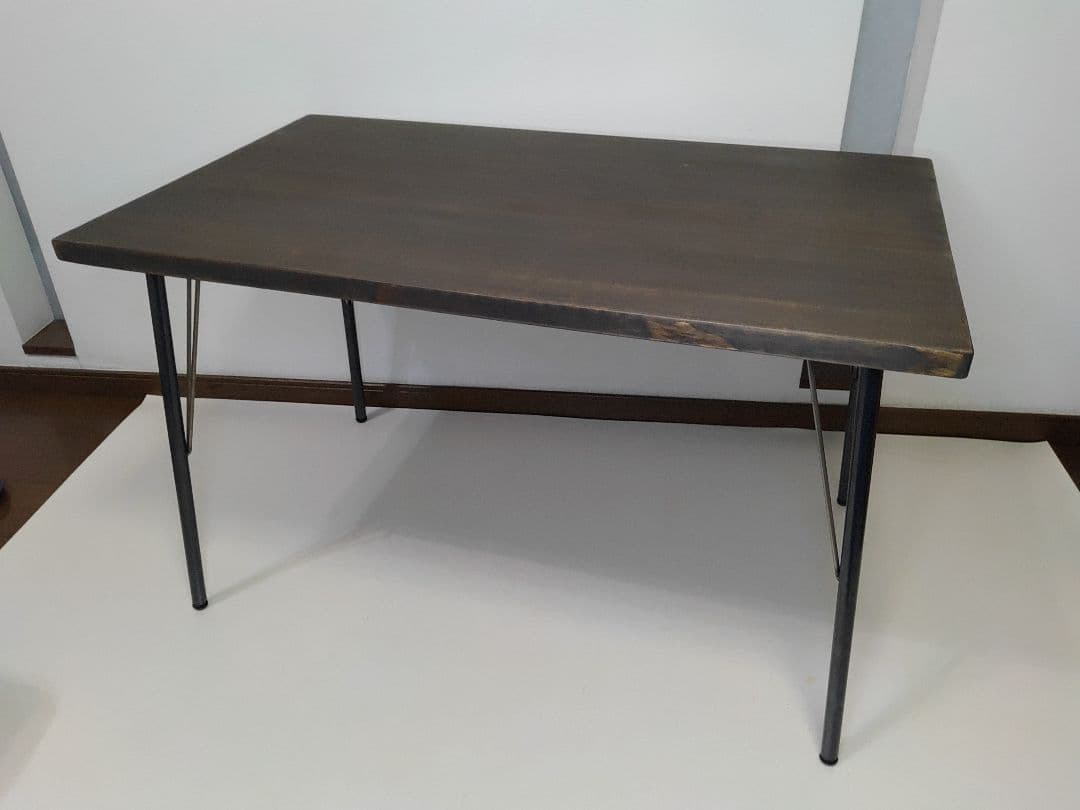 ナチュラル ウッド & アイアン レッグ ソファテーブル 高さ61cm 送料無料