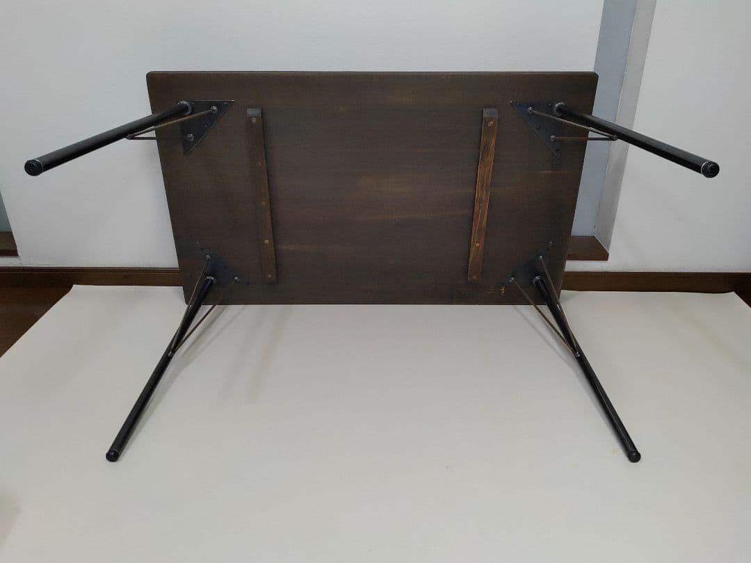 ナチュラル ウッド & アイアン レッグ ソファテーブル 高さ61cm 送料無料