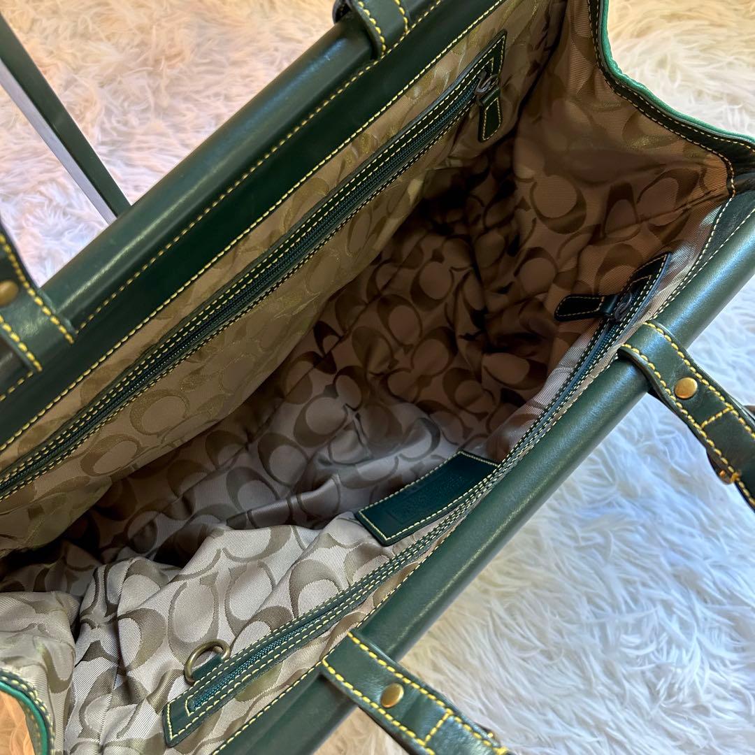 バッグ COACH soho Leather Turn Lock Boston Bag