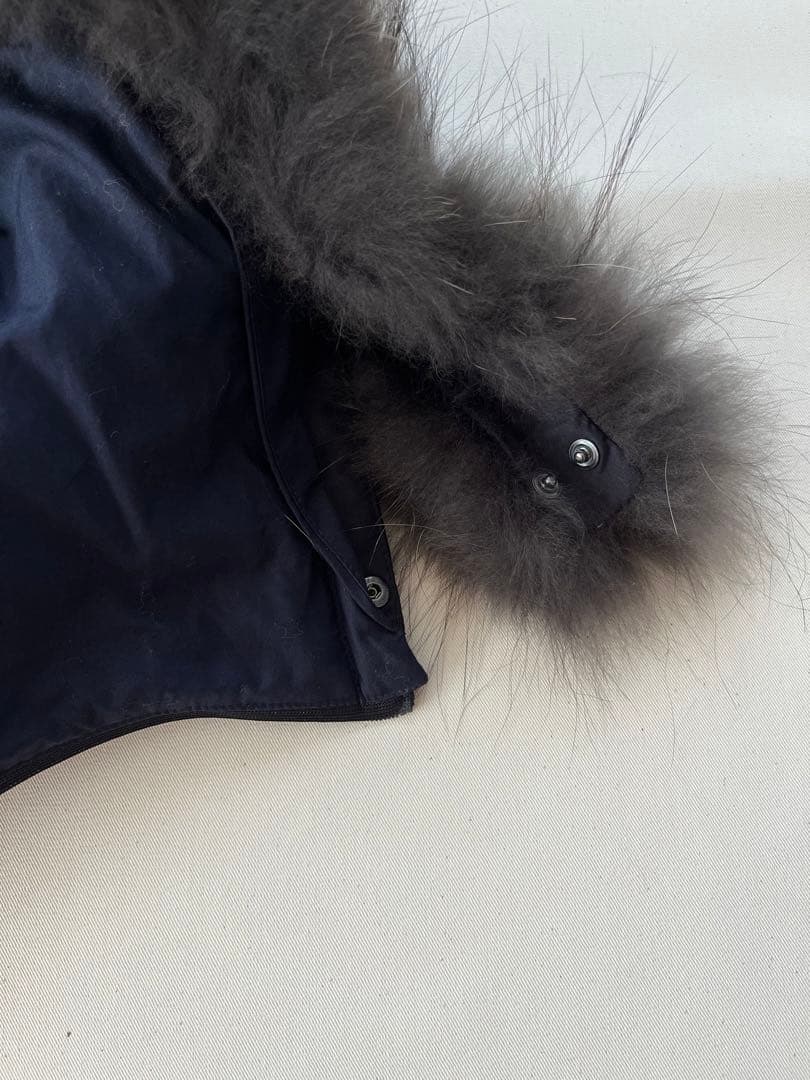 【美品】 23区 オックスフォード ダウンベスト ファー 黒 38 オンワード