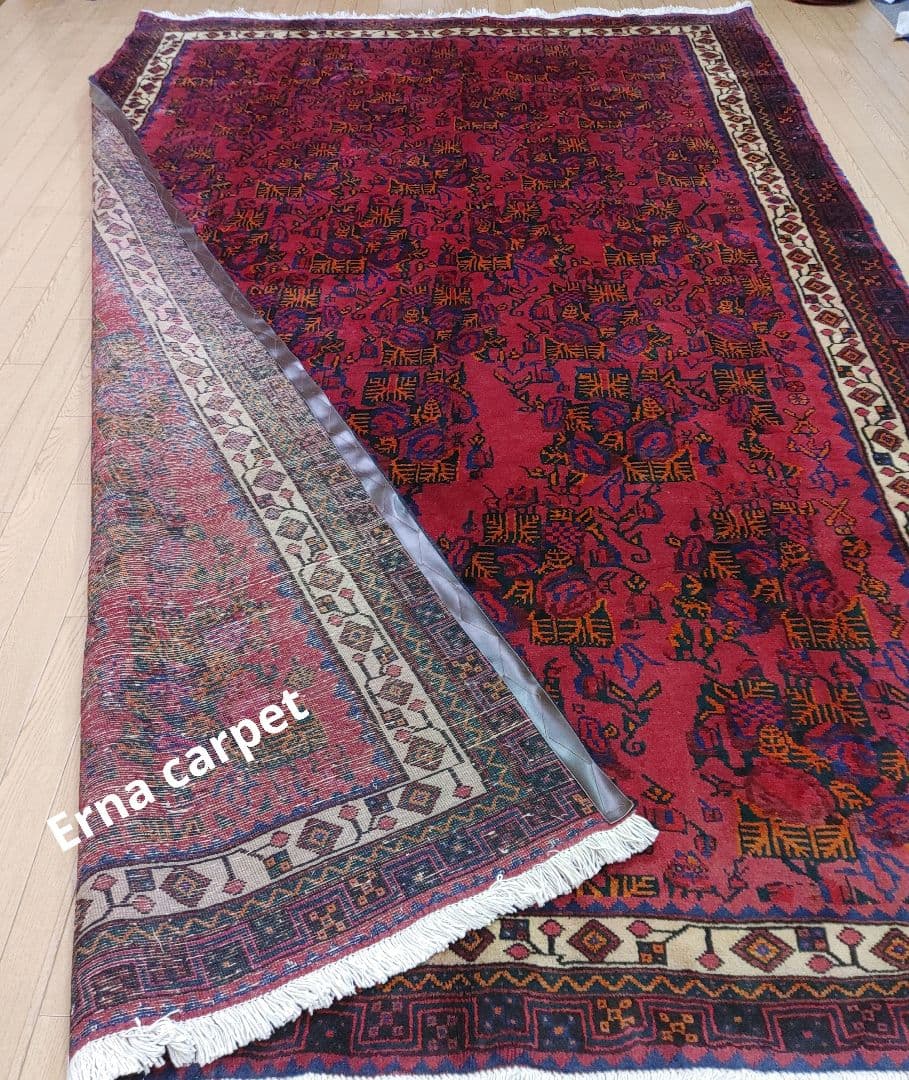 Sale ペルシャ絨毯 手織り 草木染 スィールジャーン産 345x200cm