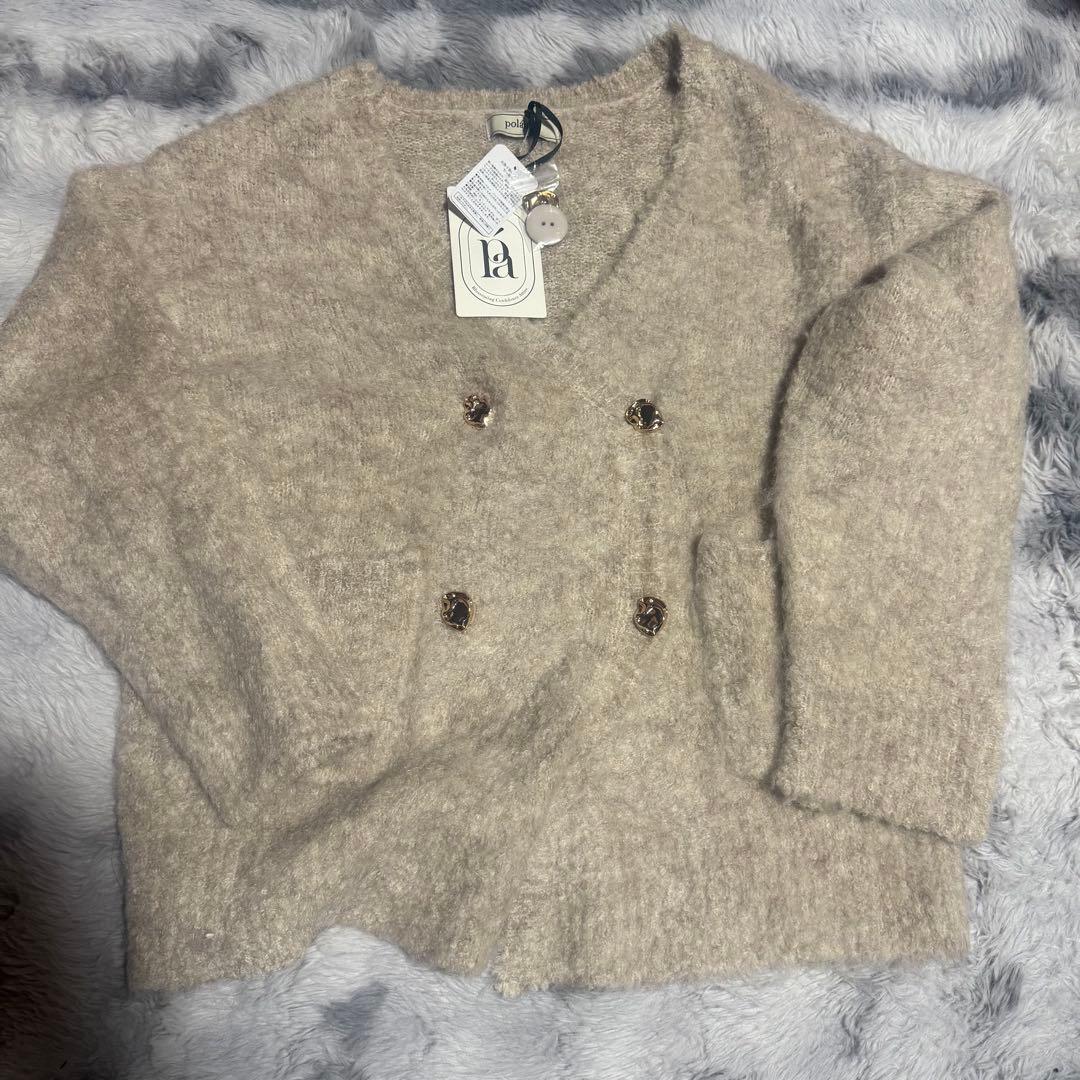 新品　ポローラ　オーバーサイズカーディガン　マフラーセット