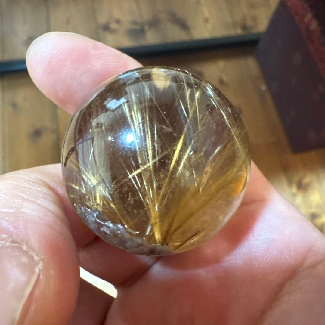【極上品】コレクション級　ゴールドルチルスフィア 丸玉　約3.6cm 鑑定書付き