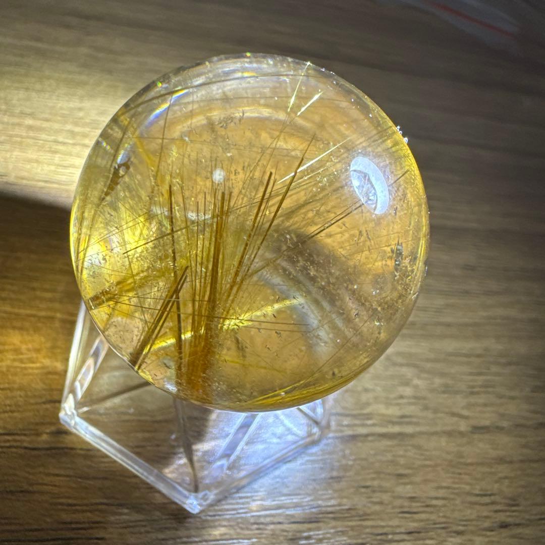 【極上品】コレクション級　ゴールドルチルスフィア 丸玉　約3.6cm 鑑定書付き