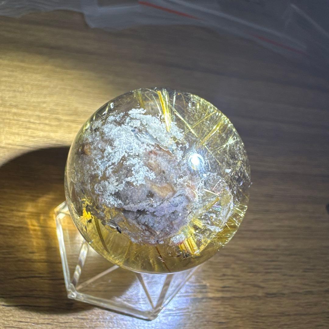 【極上品】コレクション級　ゴールドルチルスフィア 丸玉　約3.6cm 鑑定書付き