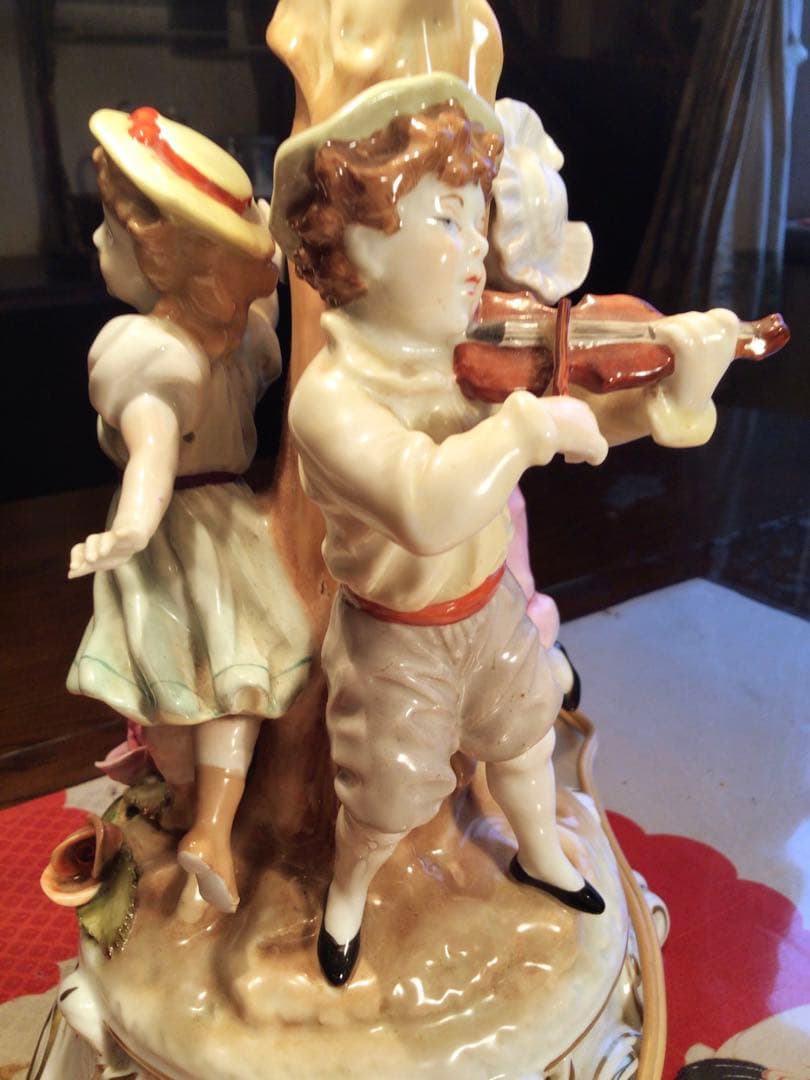 旧東ドイツ王冠マーク アンティークランプ シェイード　フィリギン　人形　照明