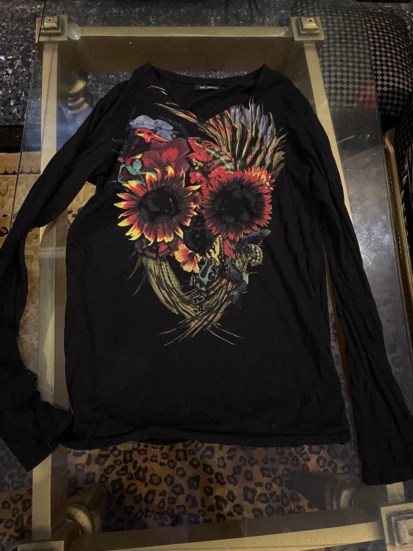 着画あり！14th addiction ボタニカルスカルカットソー