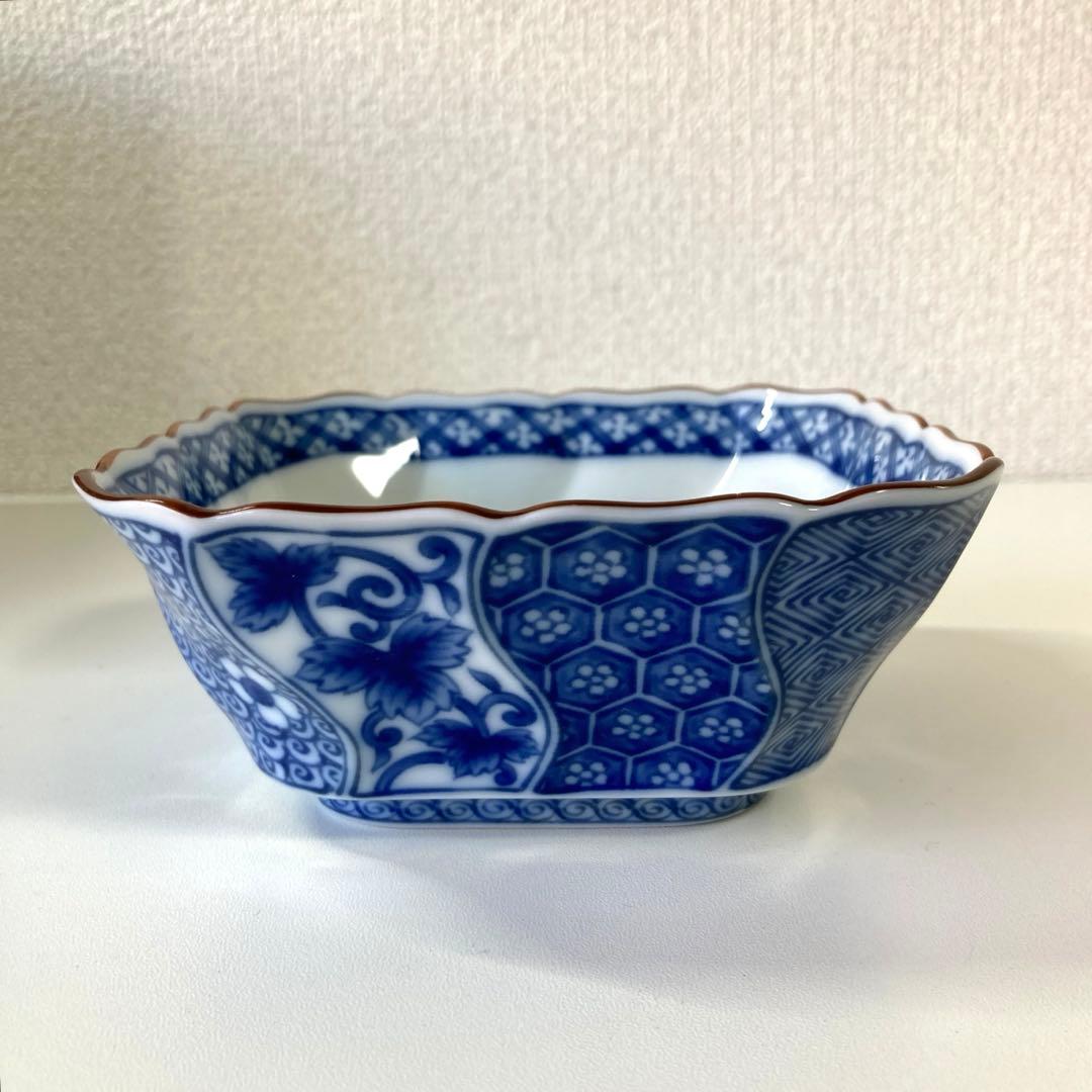 美濃焼 龍峰窯 ねじり祥瑞 角小鉢揃 十客セット