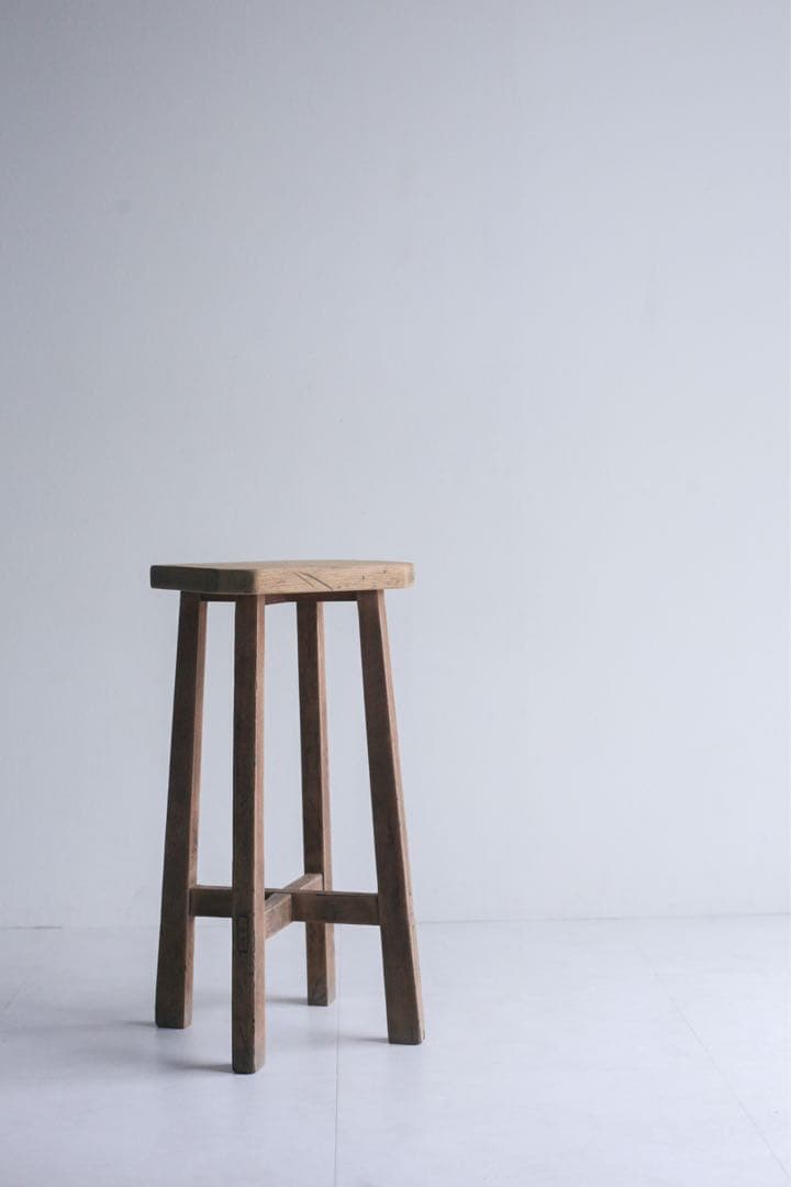 ハイスツール　花台　展示台　無垢材　古家具　カウンターチェア