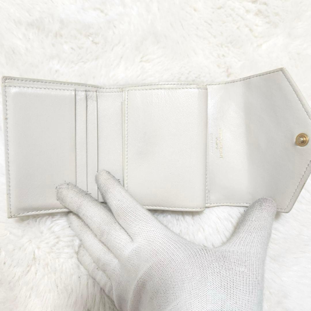 ✨極美品　現行デザイン✨サンローラン　三つ折り　カサンドラ　キャビアスキン