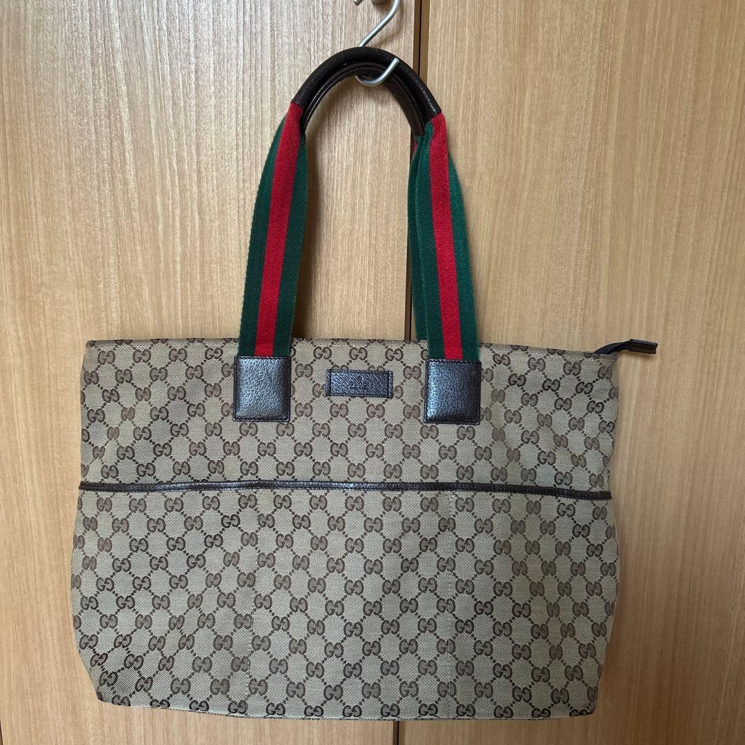 Gucci GGキャンバス　トートバッグ　マザーズバッグ