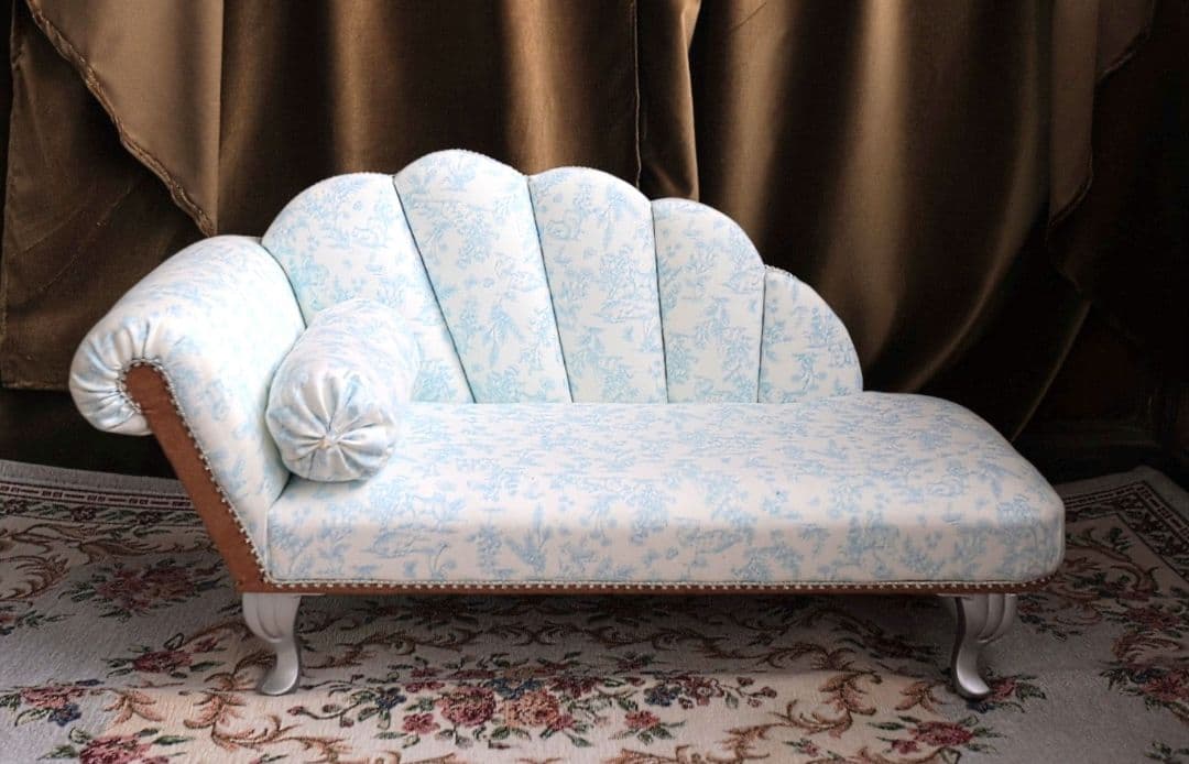 NISTEL 1/3カウチソファ トワルドジュイ風水色