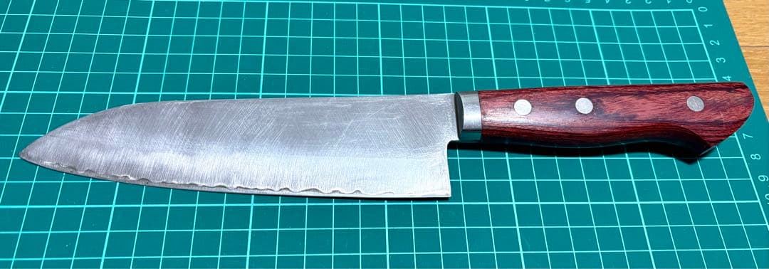 堺業平 青紙三層 牛刀 包丁 刃渡り16.5cm 波紋あり 研ぎ済み