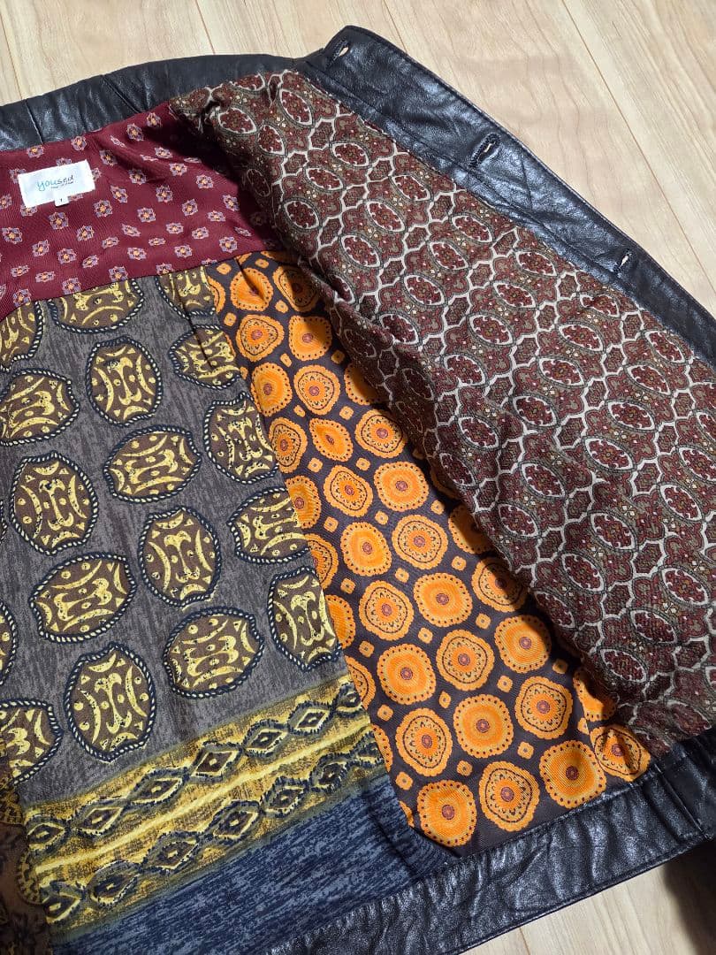 yoused　レザージャケット　リメイク　大戦モデル　本革　ブラック　サイズ1