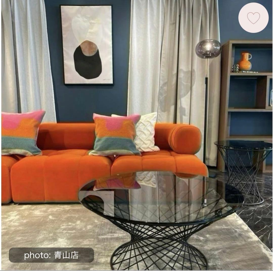 Francfranc マーリア コーヒーテーブル ブラック×ブラック（φ800）