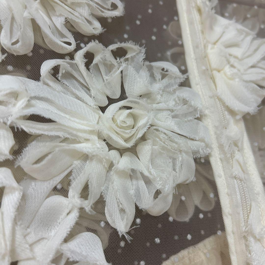 【美品】flower peplum blouse acka ベージュ