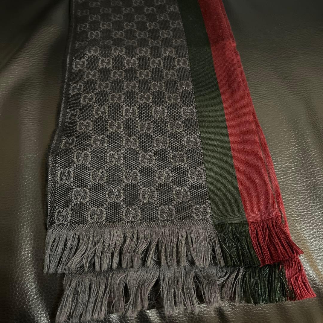 GUCCI GGパターン マフラー ウールカシミヤ製