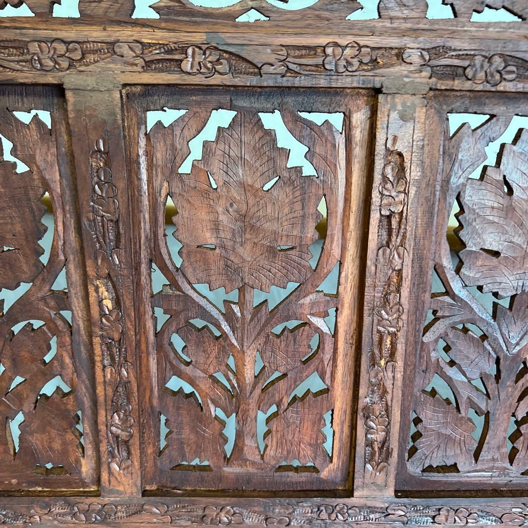 アジアン家具 彫り アンティーク パーテーション 木製 衝立 vintage