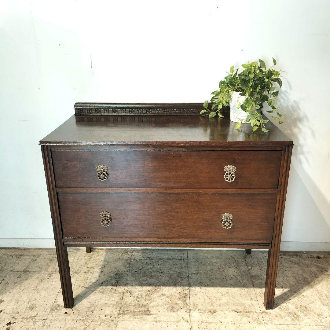 M♦イギリス製　アンティークファニチャー2段チェスト