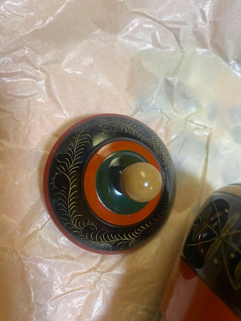 沈彫　独楽塗　莨（煙草）入