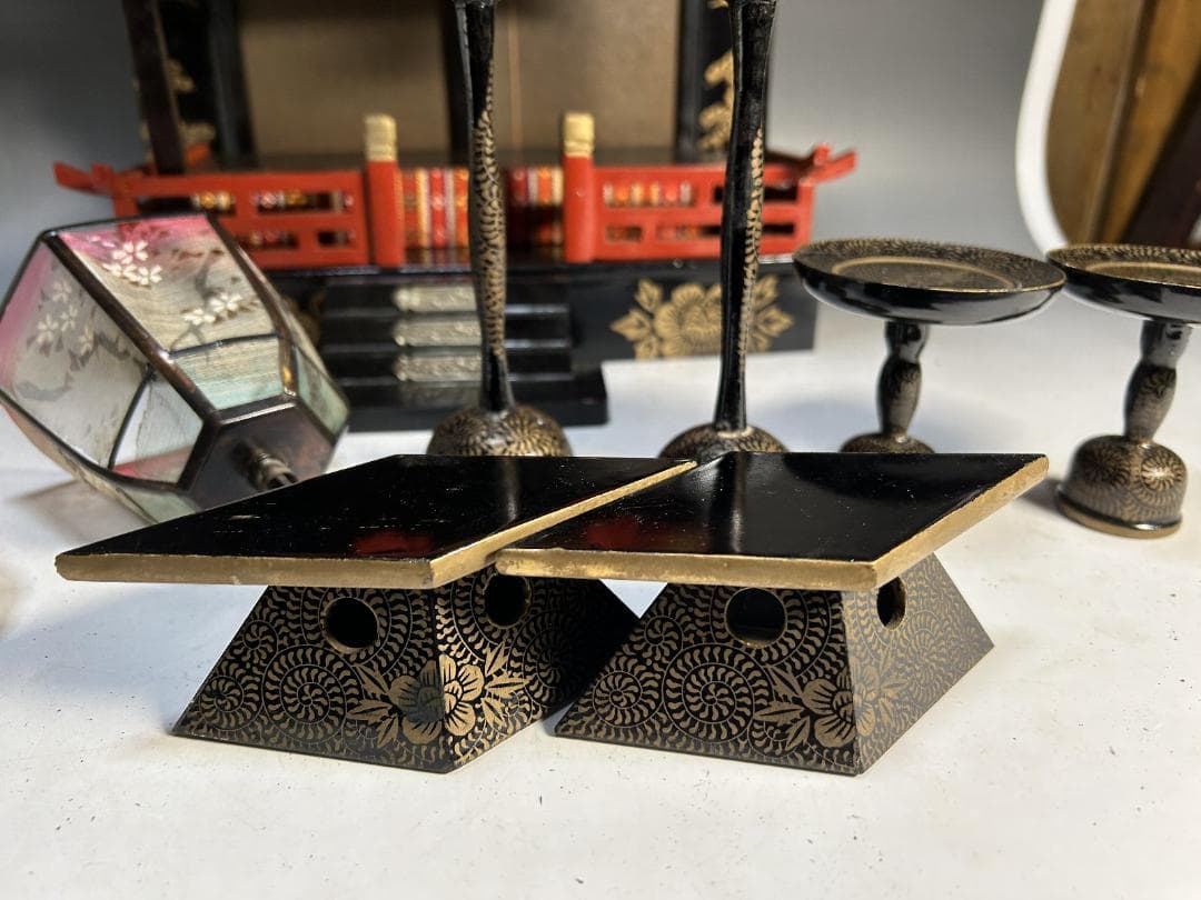 時代　雛御殿　雛道具 雛人形　セット　大正　昭和　木箱 蒔絵