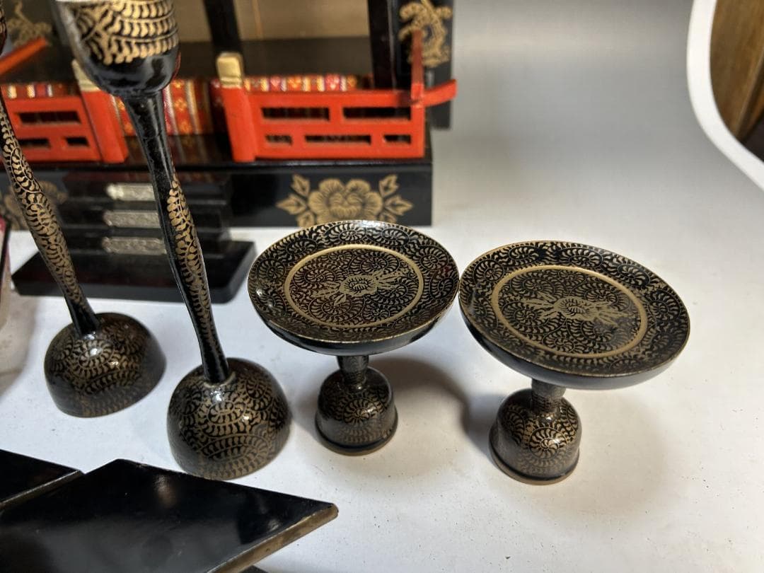 時代　雛御殿　雛道具 雛人形　セット　大正　昭和　木箱 蒔絵