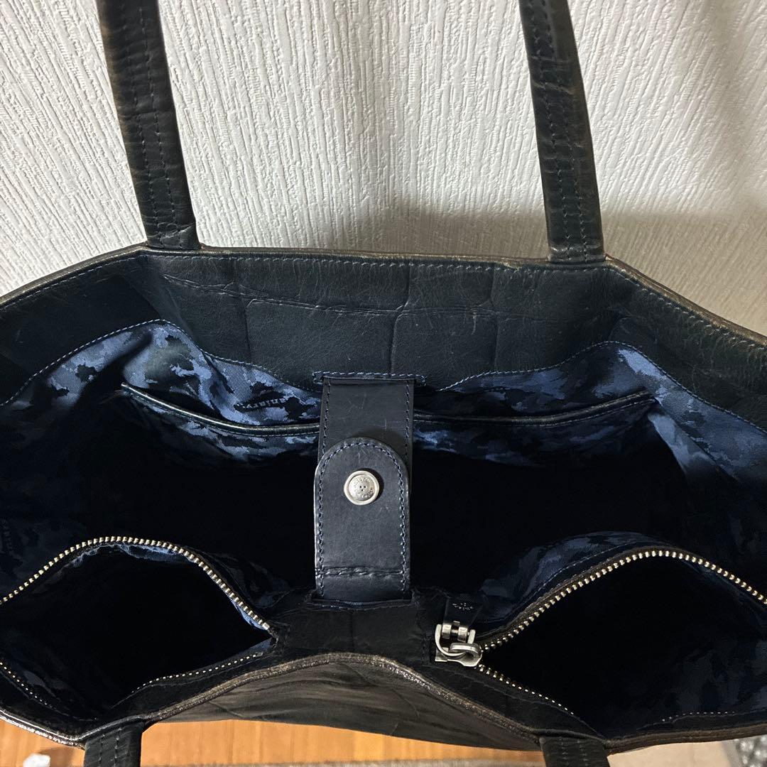 Aniary クロコ押し　アイディアルーレザー　トートバッグ　ブラック