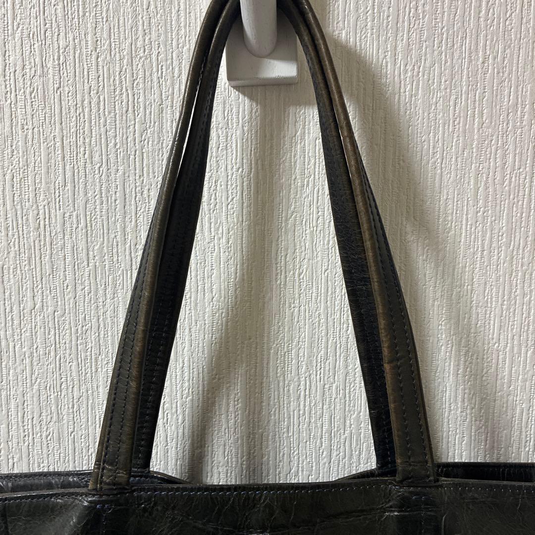 Aniary クロコ押し　アイディアルーレザー　トートバッグ　ブラック