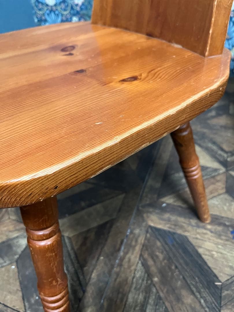 木製カントリー ダイニングチェア 椅子 インテリア ハート型 パイン材