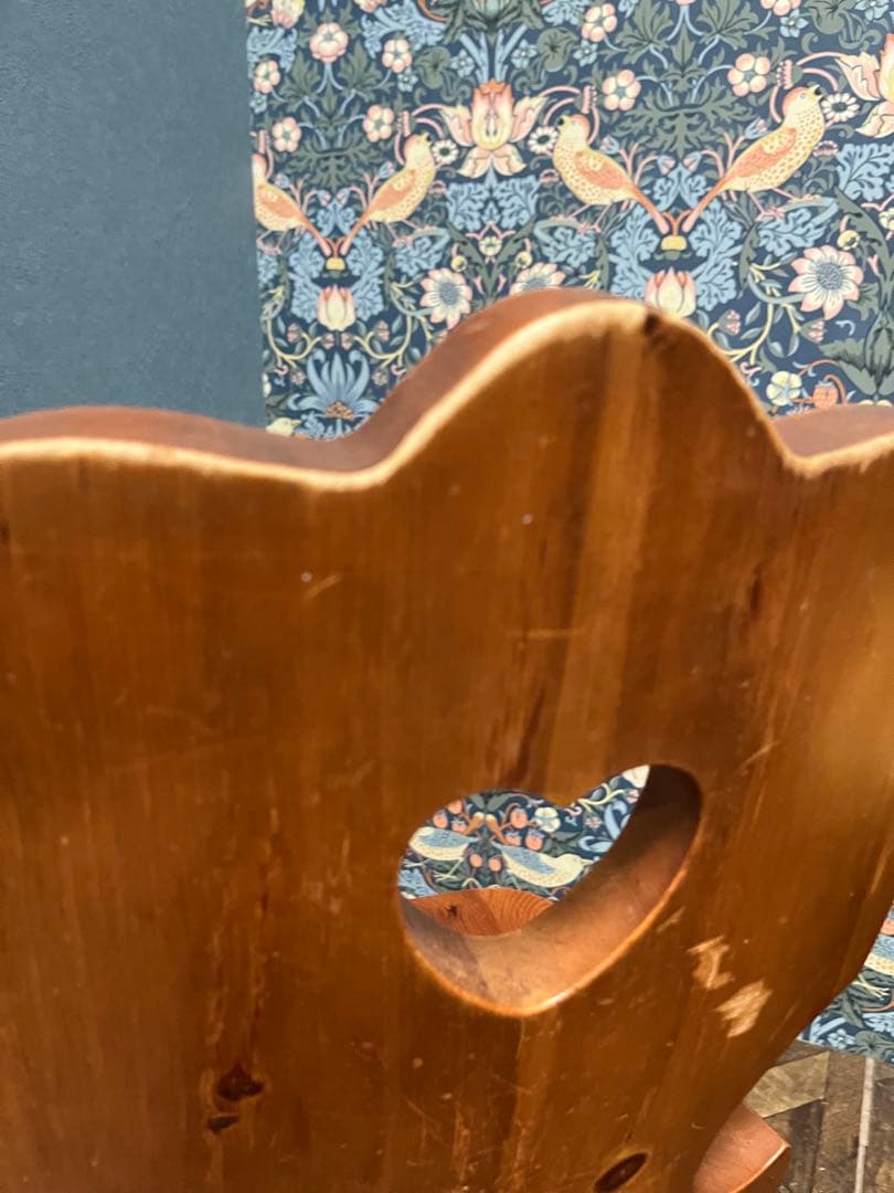 木製カントリー ダイニングチェア 椅子 インテリア ハート型 パイン材