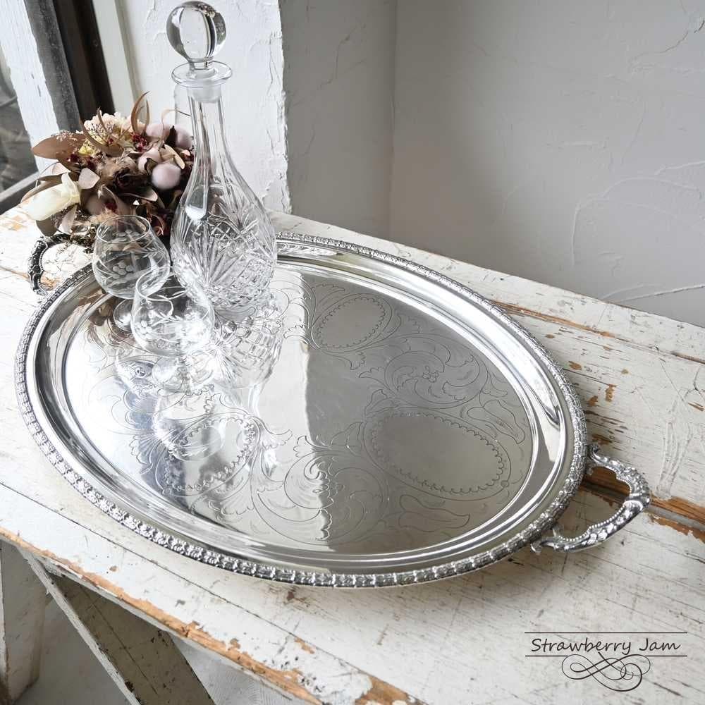 L3405-26 英国アンティーク シルバープレート キッチントレ ディスプレイ