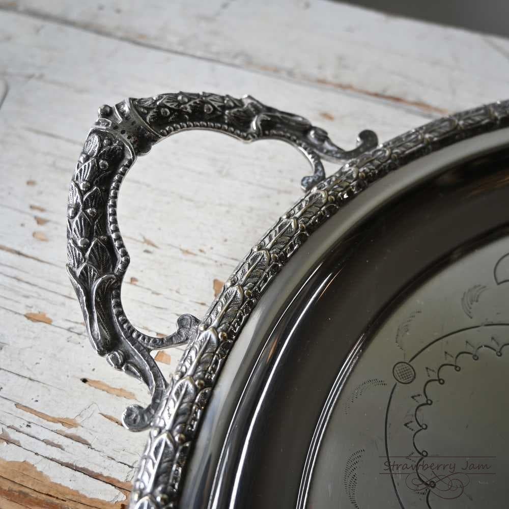 L3405-26 英国アンティーク シルバープレート キッチントレ ディスプレイ