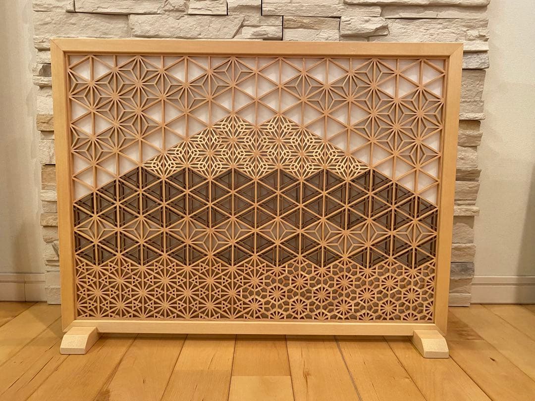 ③組子細工　ウォールアート　パーテーション