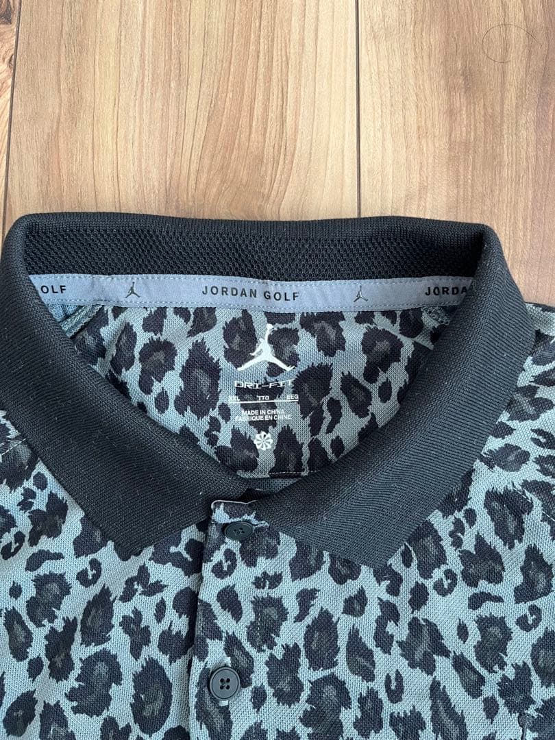 【美品】ジョーダンDri-FIT スポーツ ゴルフポロシャツ ヒョウ柄