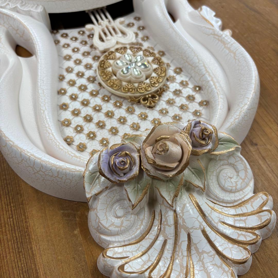 フラワーモチーフ掛時計 振り子時計 静音タイプ おしゃれ 高級 新築お祝い