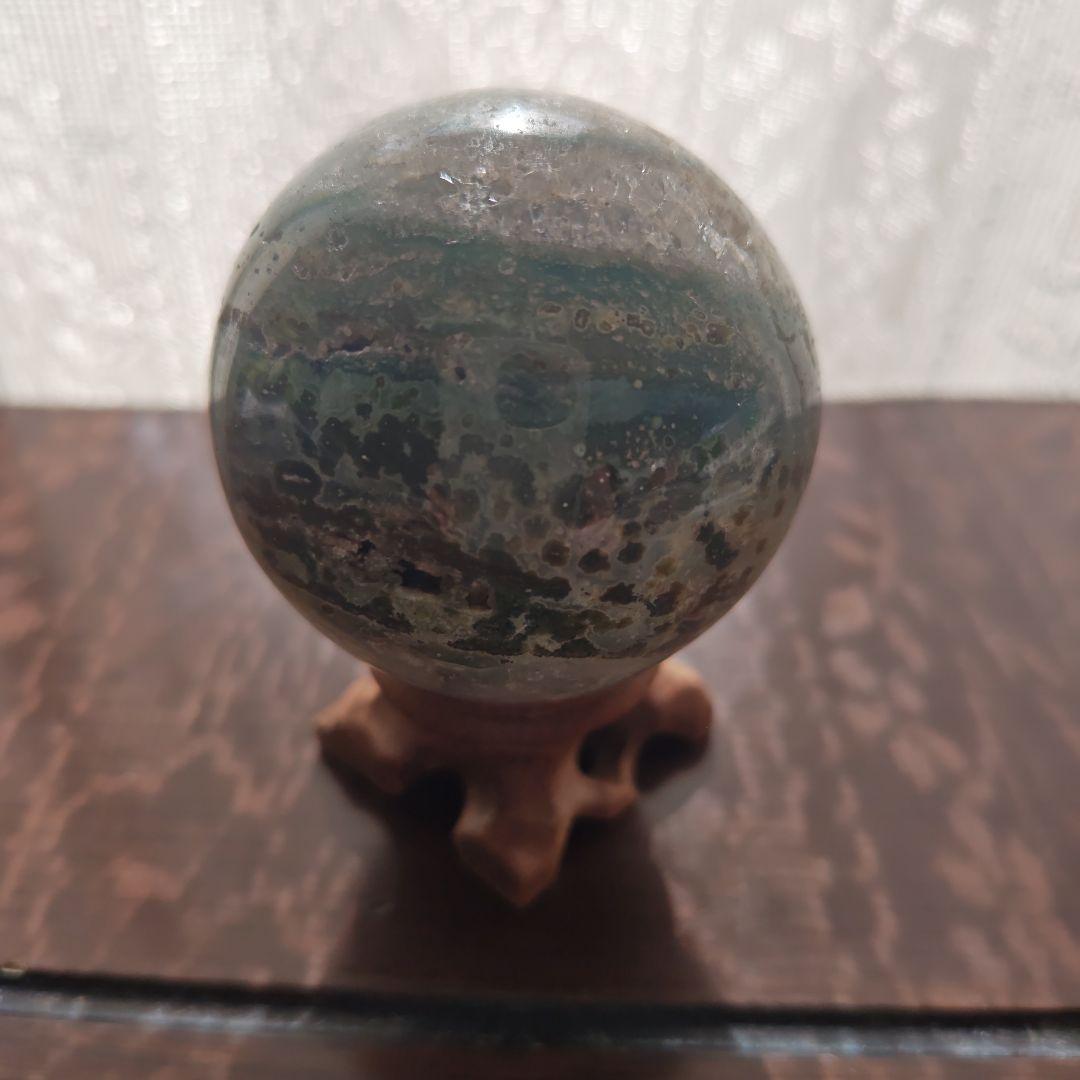 オーシャンジャスパー スフィア　台座付